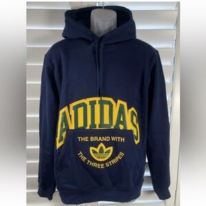 ADIDAS VRCT Hoodie Night Indigo Mens Size Medium M Big Logo Navy Blue Sweatshirt